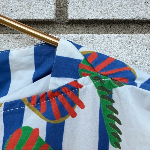 Tia Cibani Bold Matyo Floral Stripe Print Boxy Shirt 7/8Y - Picture 3 of 10